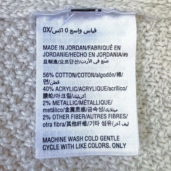 Charter Club Womens NWT Beige Knit Sweater With Metallic Thread Plus Size 0X New - Picture 6 of 7